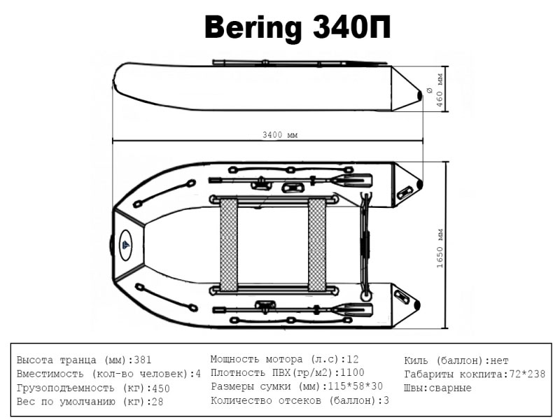 Лодка Bering 340П