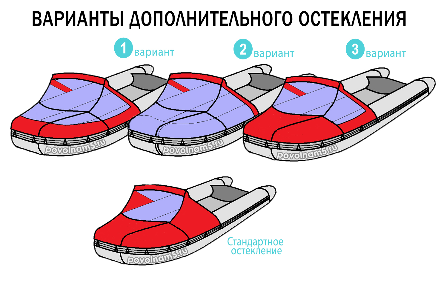 Тент носовой на лодку длиной 370-400 со стеклом